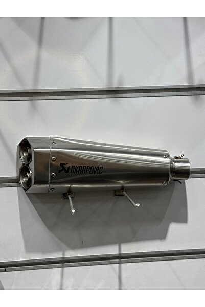 Akrapovic Çift Çıkış Üniversal Egzoz-Silver