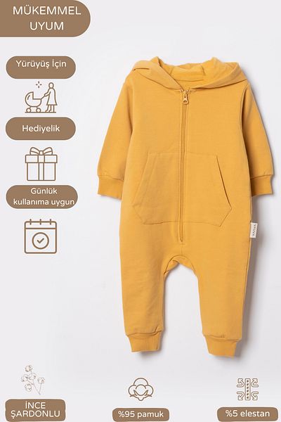 Vauva Girls Boys Baby Kids Rompers Long Sleeve Seasonal Hooded Thin Raised Seasonal Jumpsuit