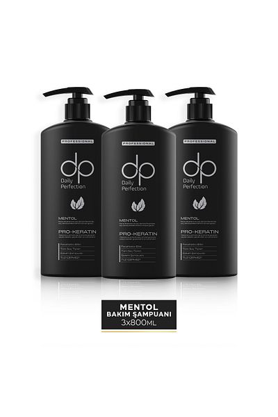 dp Daily Perfection Menthol Shampoo - 800 ml X 3 Pieces