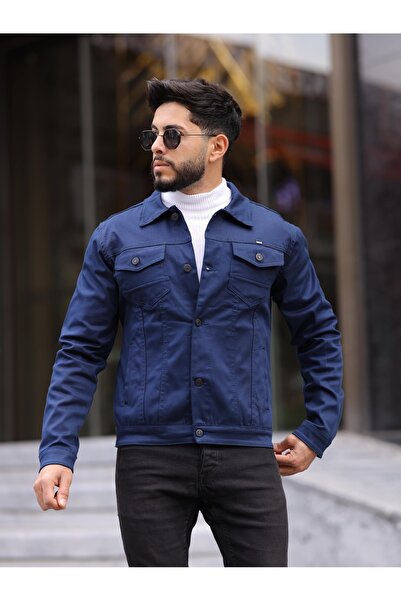 WKM Erkek slim Fit Casual Rahat Kesim Non-Denim Kot Ceket