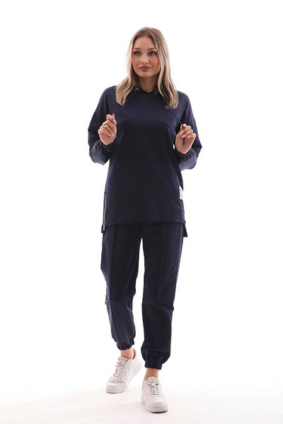 WestBound Γυναικείο αθλητικό κοστούμι Navy Blue - Casual με φερμουάρ και σχισμή
