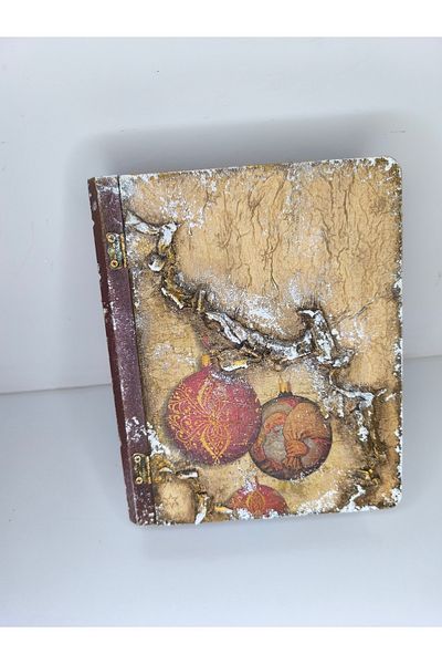 IremTasarimAtolyesi Christmas Decorative Book Box - Wooden Hand Painting, Vintage Bohemian Ceramic Plasticine