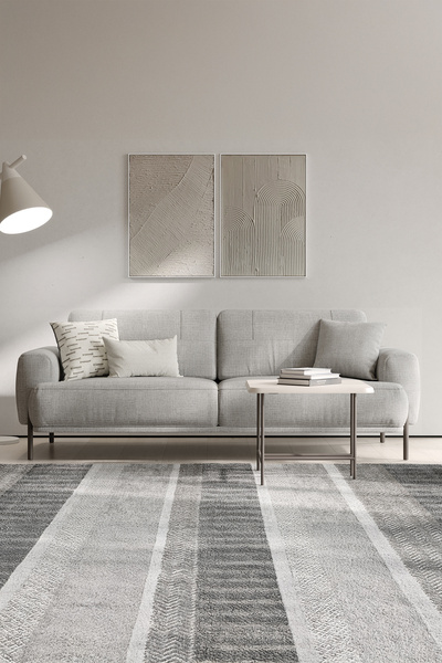 Enza Home Varena 3'lü Yataklı Koltuk - Açık Gri