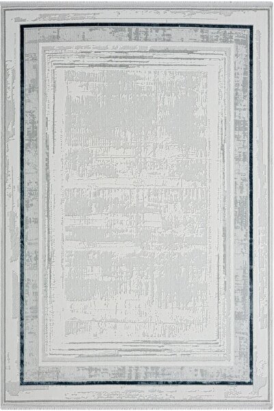 Karmen Halı Zenith Zn004a Gri Halı Antrasit Detaylı Lacivert Kenar Çerçeveli ...