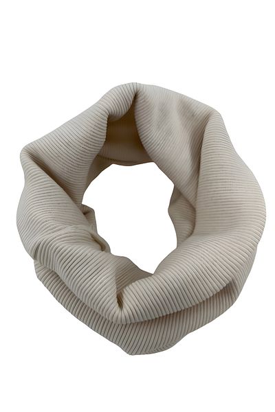 anna sofie Unisex Ecru (1-5 Years) Ribbed 100% Cotton Beanie Neck Collar Set
