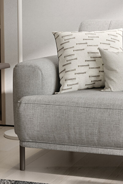 Enza Home Varena 3'lü Yataklı Koltuk - Açık Gri