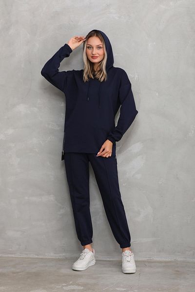 WestBound Γυναικείο αθλητικό κοστούμι Navy Blue - Casual με φερμουάρ και σχισμή