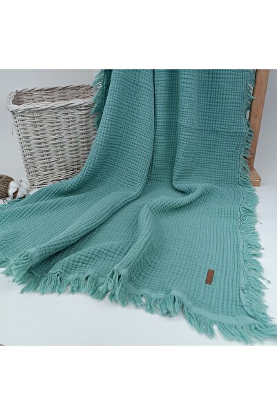 Tomuycuk 100% Cotton 4 Layer Muslin Baby Blanket 90X120 cm - Mint Green Seasonal Baby Blanket - Oscar