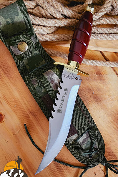LAZBİSA Kamando Outdoor Kamp Bıçağı Çakısı Kılıflı Piknik Şef Bıçak Çakı Mutf...