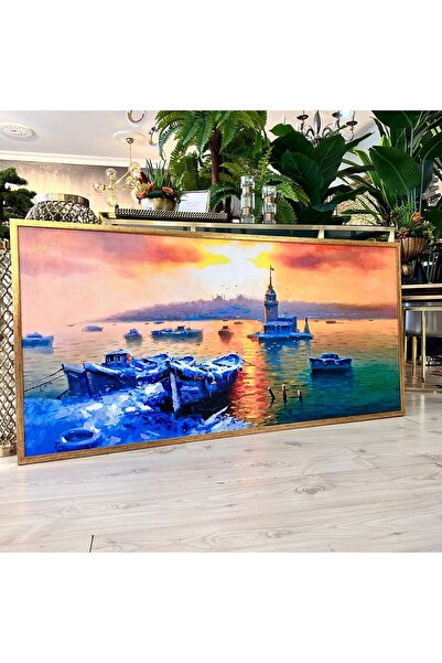 atlantis dekor Kız Kulesi / Dokulu Yağlı Boya Tablo