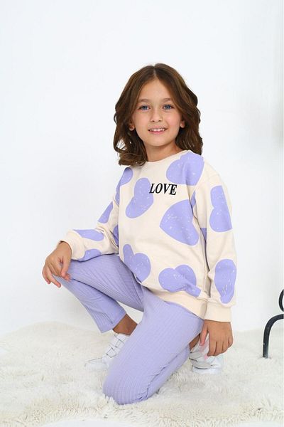 My Kids Wear Σετ κοστούμι με στάμπα καρδιάς για κορίτσι