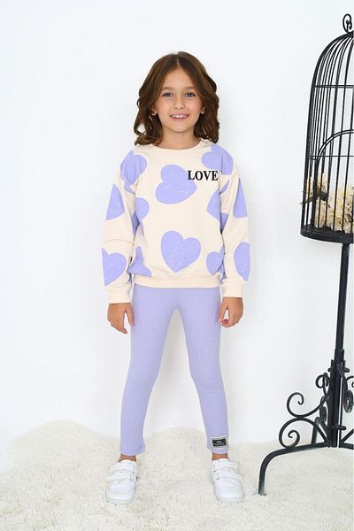 My Kids Wear Σετ κοστούμι με στάμπα καρδιάς για κορίτσι
