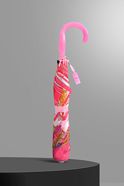 ModaLucci Kız Çocuk Düdüklü Şemsiye Dayanıklı Özel Tasarım Figür Desenli Çocuk Şemsiyesi 8 Tel