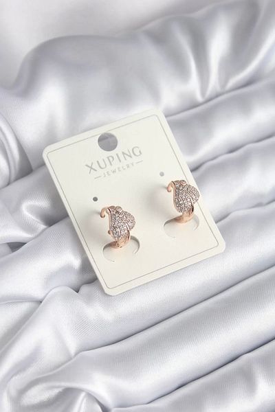 Clariss Xuping Model Zircon Stone Leaf Women's Earrings - Tj-Bkp8316