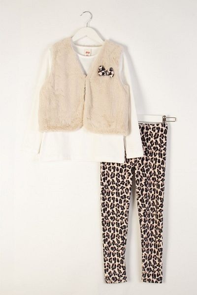 DİSNEP Leo Design Girl's 3-Piece Set - 3-8 Years, Ecru