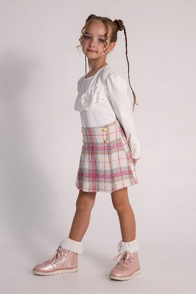 HAUSEkids 4-9 Years Old Madonna Girl's Shorts Skirt Suit - Ecru