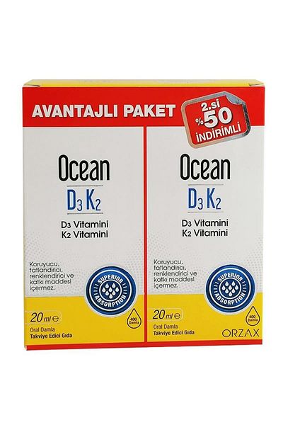 Ocean D3k2 Drops 20ml - 2 Advantageous Package