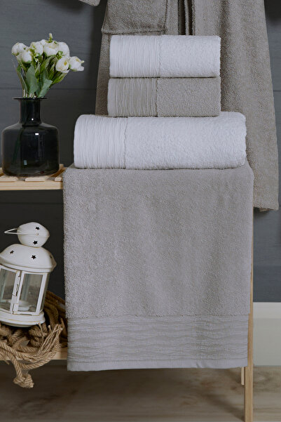 Miss Paris Home Οικογενειακό Σετ 10 τεμαχίων Γυναικείο & Ανδρικό Σετ μπουρνούζι | Μαλακό, απορροφητικό | Μοντέρνο Σχέδιο | Πολυτελές και άνετο