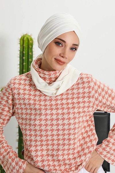 Aisha's Design عمامة بونيه شتوية مع وشاح - b-81rb