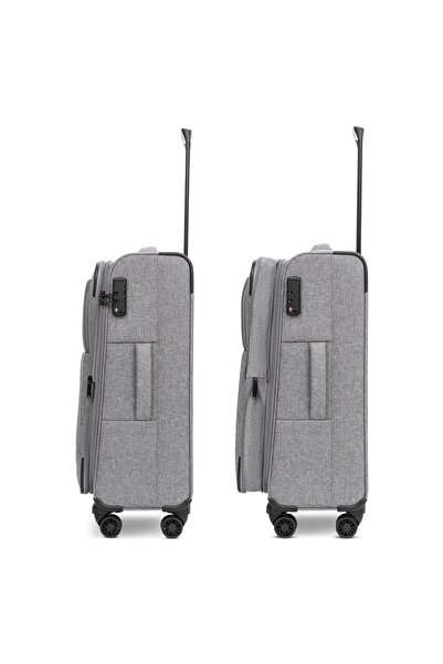 REDOLZ Essentials 12 Three Set 4 Rollen Kofferset 3-teilig Mit Dehnfalte