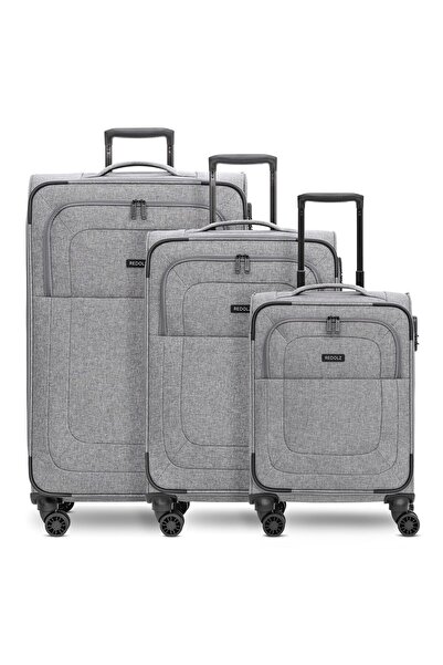 REDOLZ Essentials 12 Three Set 4 Rollen Kofferset 3-teilig Mit Dehnfalte