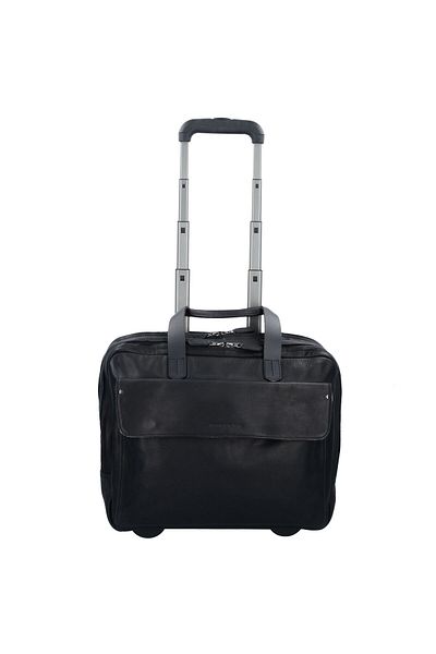 Harold's 40 cm Leder-Business-Trolley – 2 Roll-Face-Computerfahrzeuge