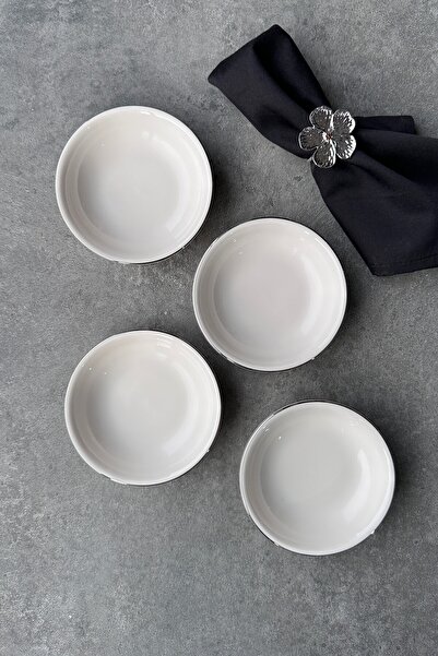 porselenden Modern Silver Set of 4 Premium Porcelain 11 cm Snack Bowl Sauce Bowl