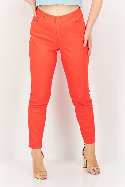 Jones of New York Women Skinny Fit Plain No-Stretch Jeans, Red