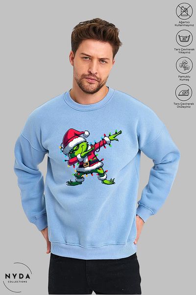 Nyda Collections Hanorac oversize cu mânecă lungă, unisex, cu mânecă lungă, cu imprimeu de dans de Anul Nou