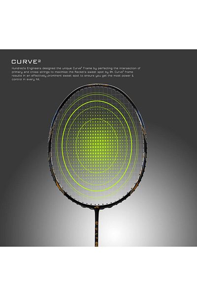 Hundred Cult 82 Carbon Fibre Unstrung Badminton Racket | Black | 82g | Max Tension 32lbs | Full Cover