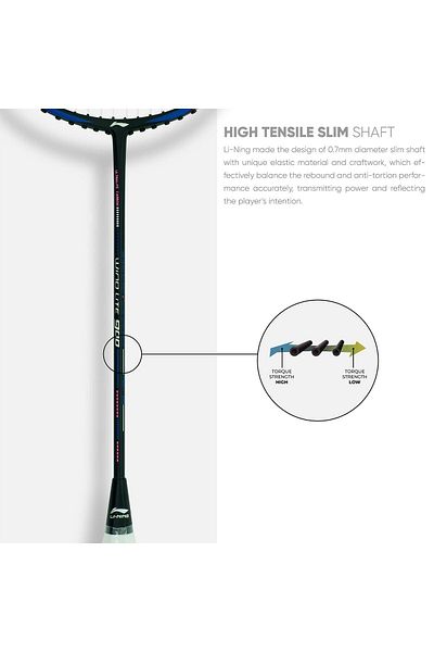 Li-Ning Li Ning Wind Lite 900 Carbon Fiber Strung Badminton Racket | Full Cover | Black/gold | Lightweight