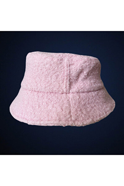 Wolly Wonders Peluş Kıvırcık Tüylü Kışlık Bebek Pembesi Bucket şapka