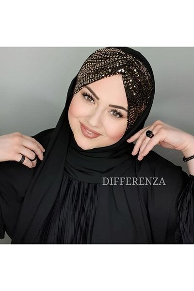 Differenza MIRROR PAILET KNOT KREP READY WRAP - AUR NEGRU