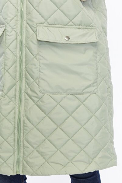 sehatex Women's Zipper Detailed Long Quilted Vest