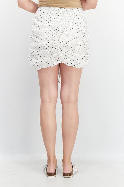 Collective The Label Women Textured Casual Mini Skirts, White