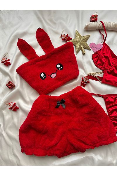 EDLİNGERİE Valentine's Day Plush Set Lingerie Set