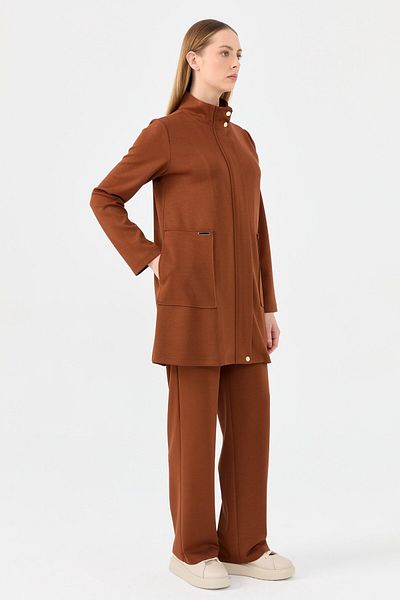 Esswaap Oysh Fabric - Σετ παντελονιού καφέ με φερμουάρ