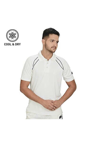 GM Half Sleeve Cricket T-shirt | Small | White/navy | Comfortable Cricket Wear | Sports Apparel