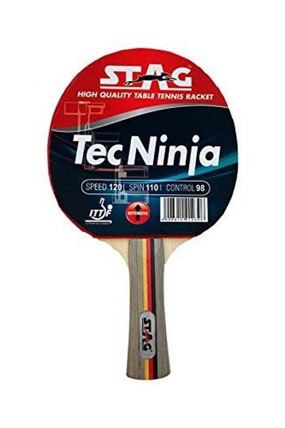 STAG Tec Ninja Table Tennis Racquet | Ittf Approved | Multicolor | 160g | Advanced Racquet | Equipment