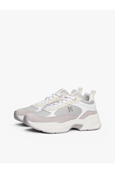 Tommy Hilfiger Kadın Yüksek Rahat Taban Renk Geçişli Deri Gri Sneaker FW0FW08616-PS3