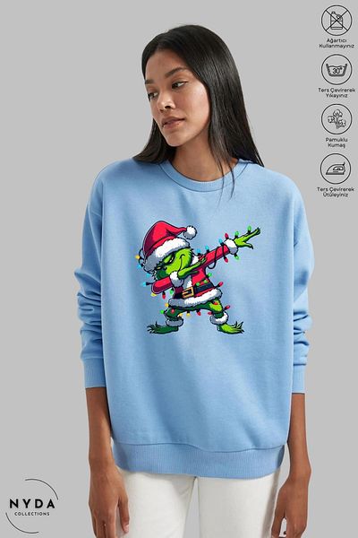 Nyda Collections Hanorac oversize cu mânecă lungă, unisex, cu mânecă lungă, cu imprimeu de dans de Anul Nou