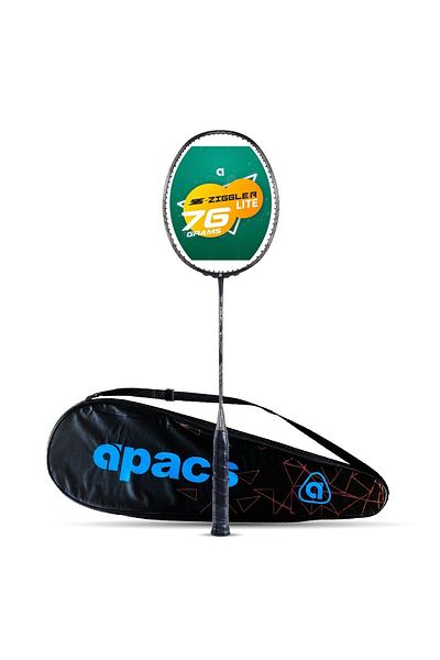 Apacs Z-ziggler Lite Unstrung Badminton Racket | 33lbs | 76g | Slim Shaft | Full Cover | Grey