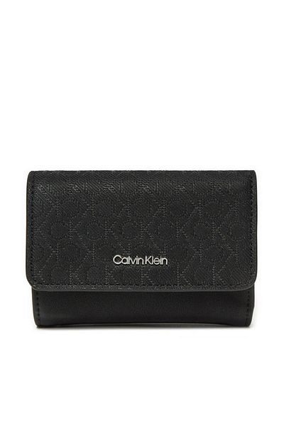 Calvin Klein Černá dámská peněženka s logem Ck monogram – hotovost s přihrádkou na mince K60K 612829 -0Gj