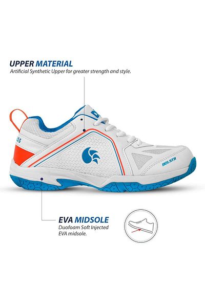DSC Men's Bolstr Badminton Shoes | Orange/turquoise | Lightweight Sports Shoes | Size Uk 4
