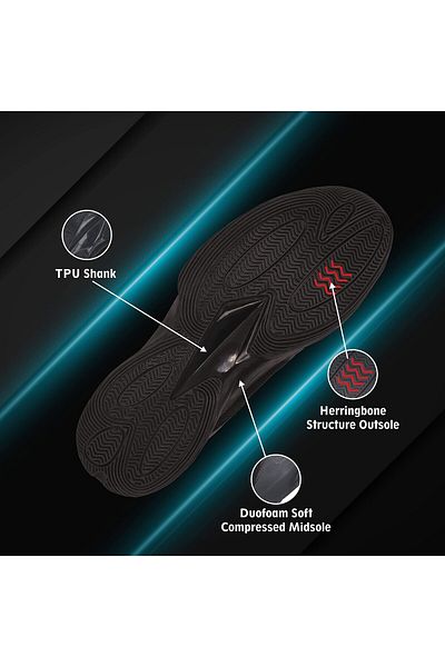 Nivia Step Out & Play Mesh Combat 2.0 Basketball Shoes | Black | Size 6 | Basketball Shoes