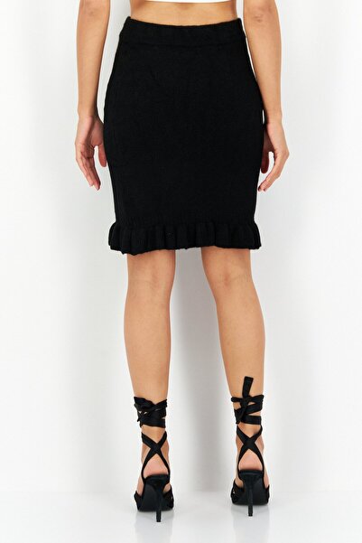 Bcbgeneration Women Textured Basic Midi Skirt, Black