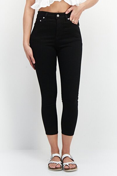 Asos Petite بنطلون دنيم نسائي ضيق مطاطي بلون أسود