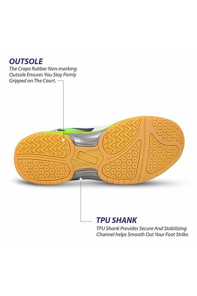 DSC Court 44 Badminton Shoes | Men And Boys | Natural Crape Rubber | Non-marking Outsole