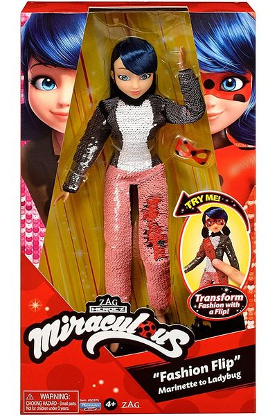 Miraculous Ladybug Fashion Flip Doll | Sequin Outfit | Playmates Toys | 50375 | Fashion Doll For Girls