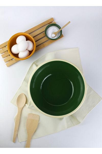 Elifle 26 cm Enamel Large Salad Bowl - Mixing and Salad Bowl, Multi-Purpose